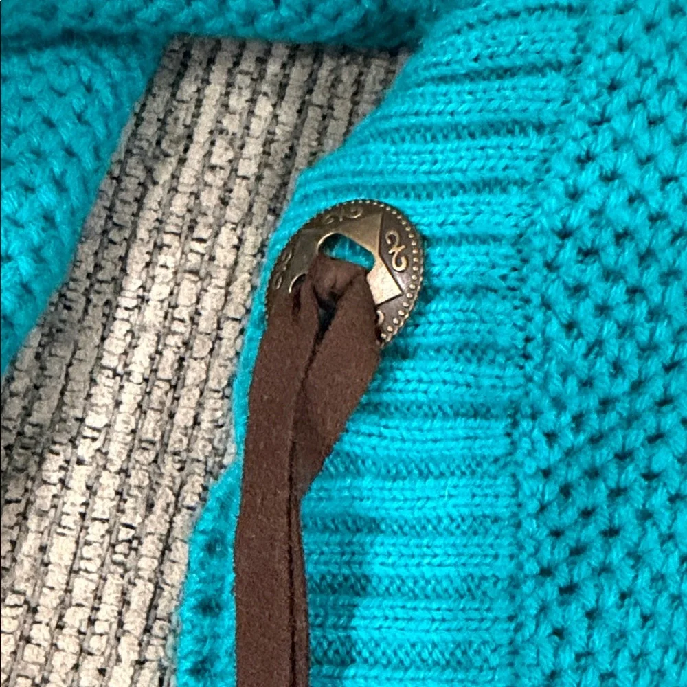 NWOT Cotton Rye Kids Blue Knit Horse Western Ribbed Waist and Wrist Sweater
